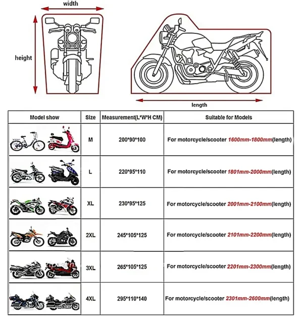 Motorcycle Cover Waterproof Indoor Outdoor UV Protection - Image 9